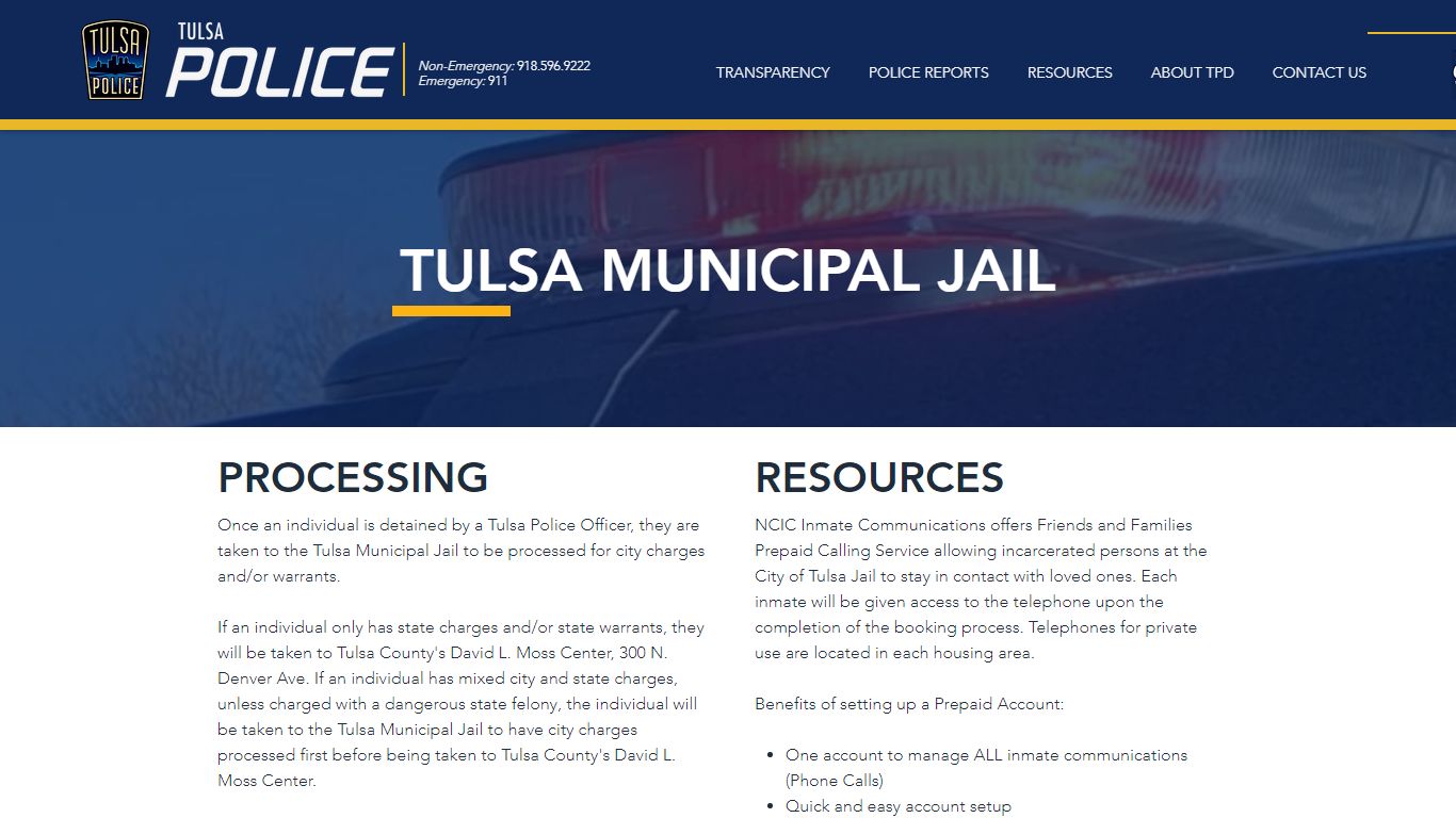 Tulsa Municipal Jail | Tulsa Police